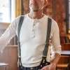 &SONS Bottoms & Shorts-Black Leather Braces