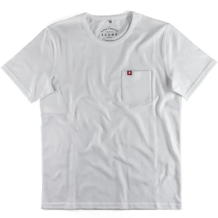 &SONS Tops-Boxer Pocket T-Shirt White