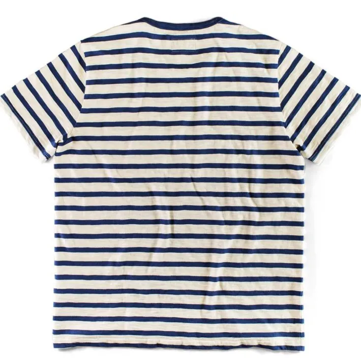 &SONS Tops-Breton Striped T Shirt Blue