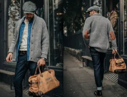 &SONS Jackets & Coats-Pioneer British Wool Cardigan Grey