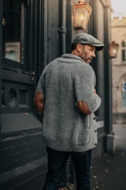 &SONS Jackets & Coats-Pioneer British Wool Cardigan Grey