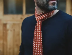 &SONS Scarves-Rust Dot Japanese Scarf