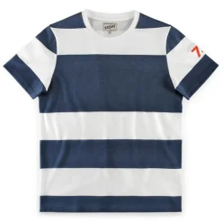 &SONS Tops-75 T-Shirt Indigo Stripe