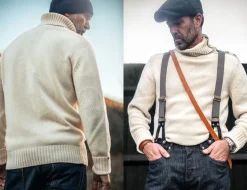 &SONS Jackets & Coats-Ahab Submariner Rollneck Jumper Ecru