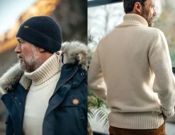 &SONS Jackets & Coats-Ahab Submariner Rollneck Jumper Ecru
