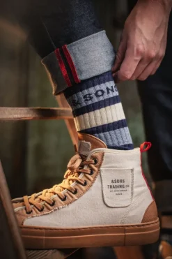 &SONS Footwear-Baseline Socks Navy