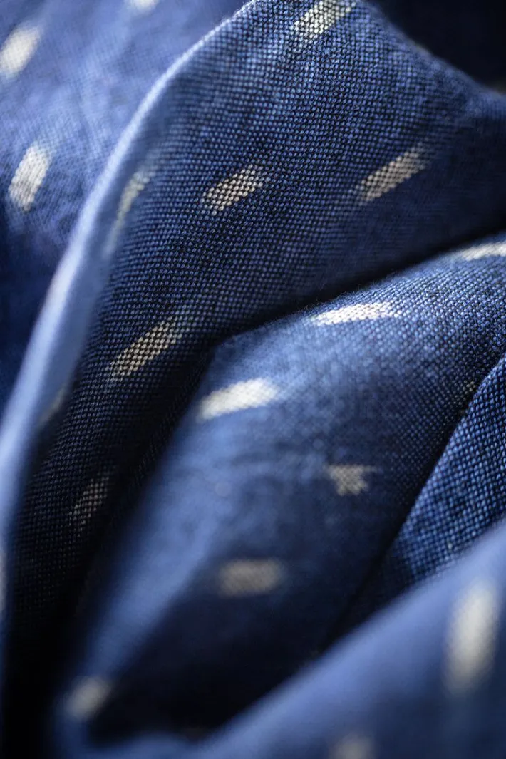 &SONS Scarves-Blue Star Dot Scarf