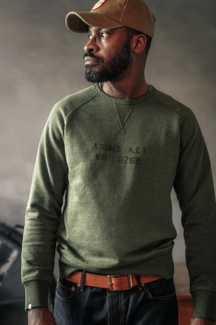 &SONS Jackets & Coats-Deck Sweatshirt Surplus Green