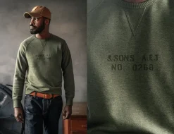 &SONS Jackets & Coats-Deck Sweatshirt Surplus Green