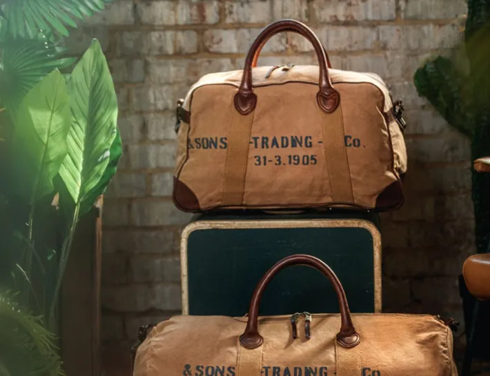 &SONS Leather Goods-Getaway Bag Tan