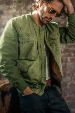 &SONS Jackets & Coats-Harris Bomber Jacket Army Green