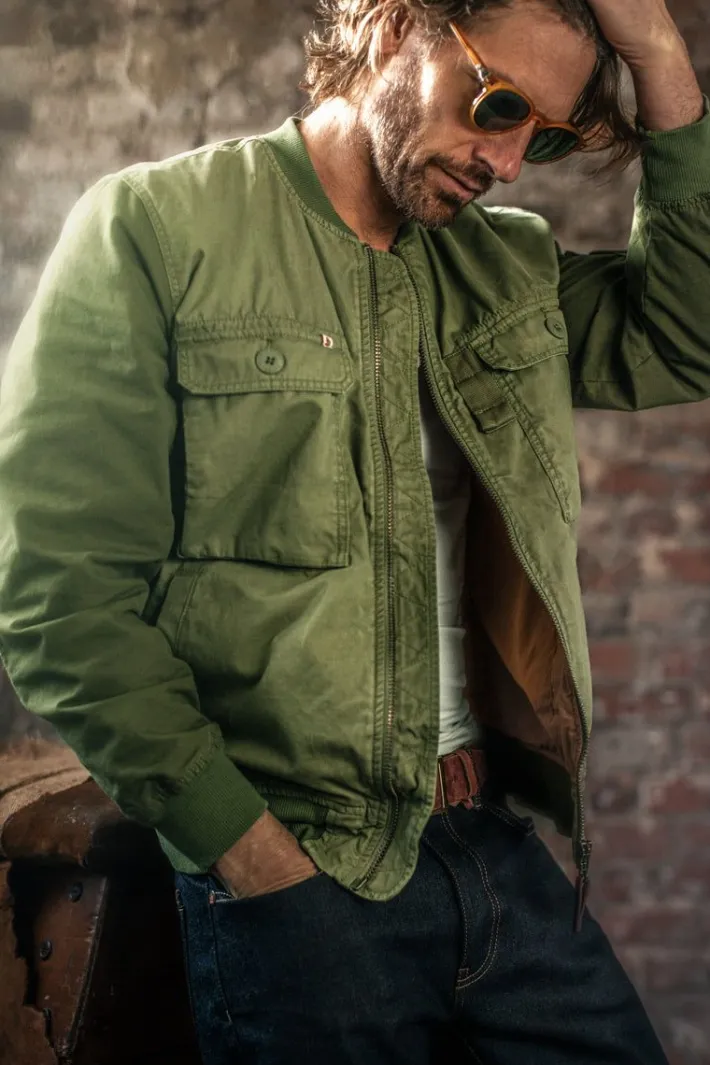 &SONS Jackets & Coats-Harris Bomber Jacket Army Green