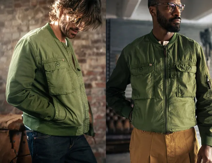 &SONS Jackets & Coats-Harris Bomber Jacket Army Green