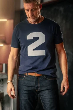 &SONS Tops-Racing 2 T-Shirt Navy