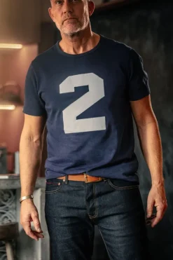 &SONS Tops-Racing 2 T-Shirt Navy
