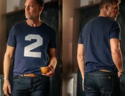 &SONS Tops-Racing 2 T-Shirt Navy
