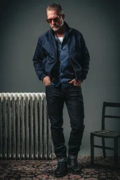 &SONS Jackets & Coats-Rebel Harrington Jacket Navy