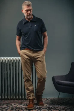 &SONS Tops-Solar Polo Navy
