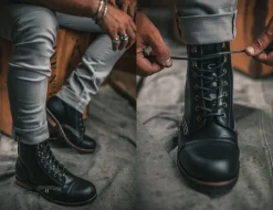 &SONS Leather Goods-The Drover Boot Black