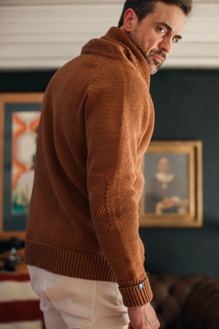 &SONS Jackets & Coats-Turner Cardigan Rust