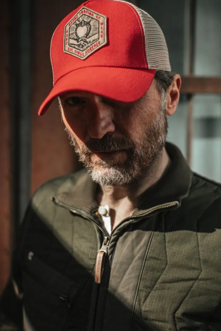 &SONS Headwear-Union Trucker Cap Vintage Red