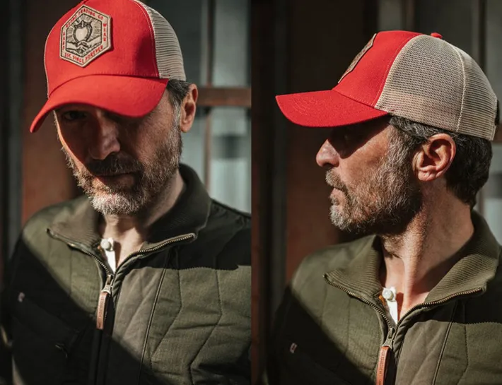 &SONS Headwear-Union Trucker Cap Vintage Red