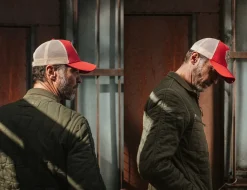 &SONS Headwear-Union Trucker Cap Vintage Red