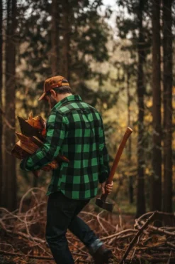 &SONS Jackets & Coats-Yukon Flannel Field Shirt Green