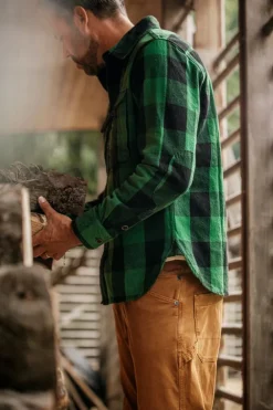 &SONS Jackets & Coats-Yukon Flannel Field Shirt Green