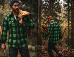 &SONS Jackets & Coats-Yukon Flannel Field Shirt Green