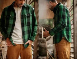 &SONS Jackets & Coats-Yukon Flannel Field Shirt Green