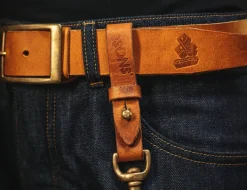 &SONS Leather Goods-Tan Leather Key Fob
