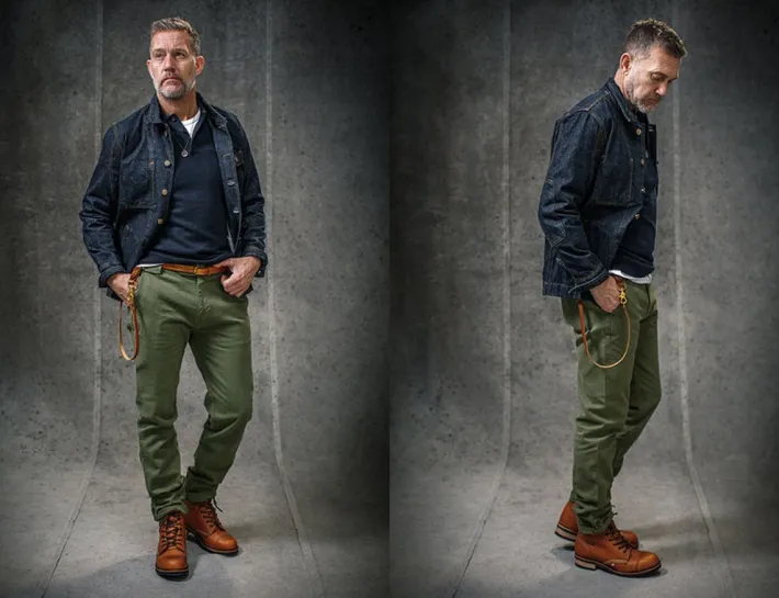 &SONS Bottoms & Shorts-Virgil Chino Army Green